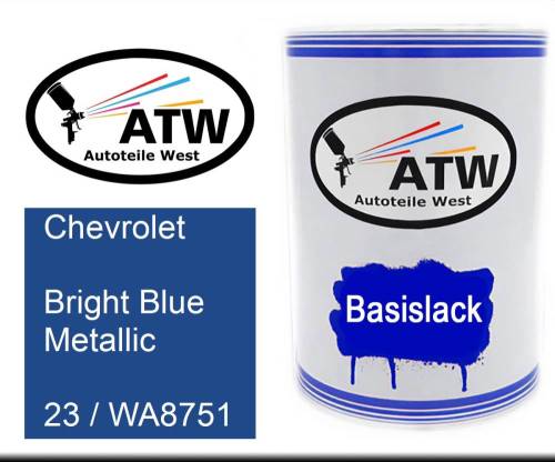 Chevrolet, Bright Blue Metallic, 23 / WA8751: 500ml Lackdose, von ATW Autoteile West.